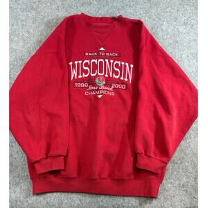Vintage Wisconsin Badgers Rose Bowl Champions Sweatshirt Mens Large Red NCAA Y2K